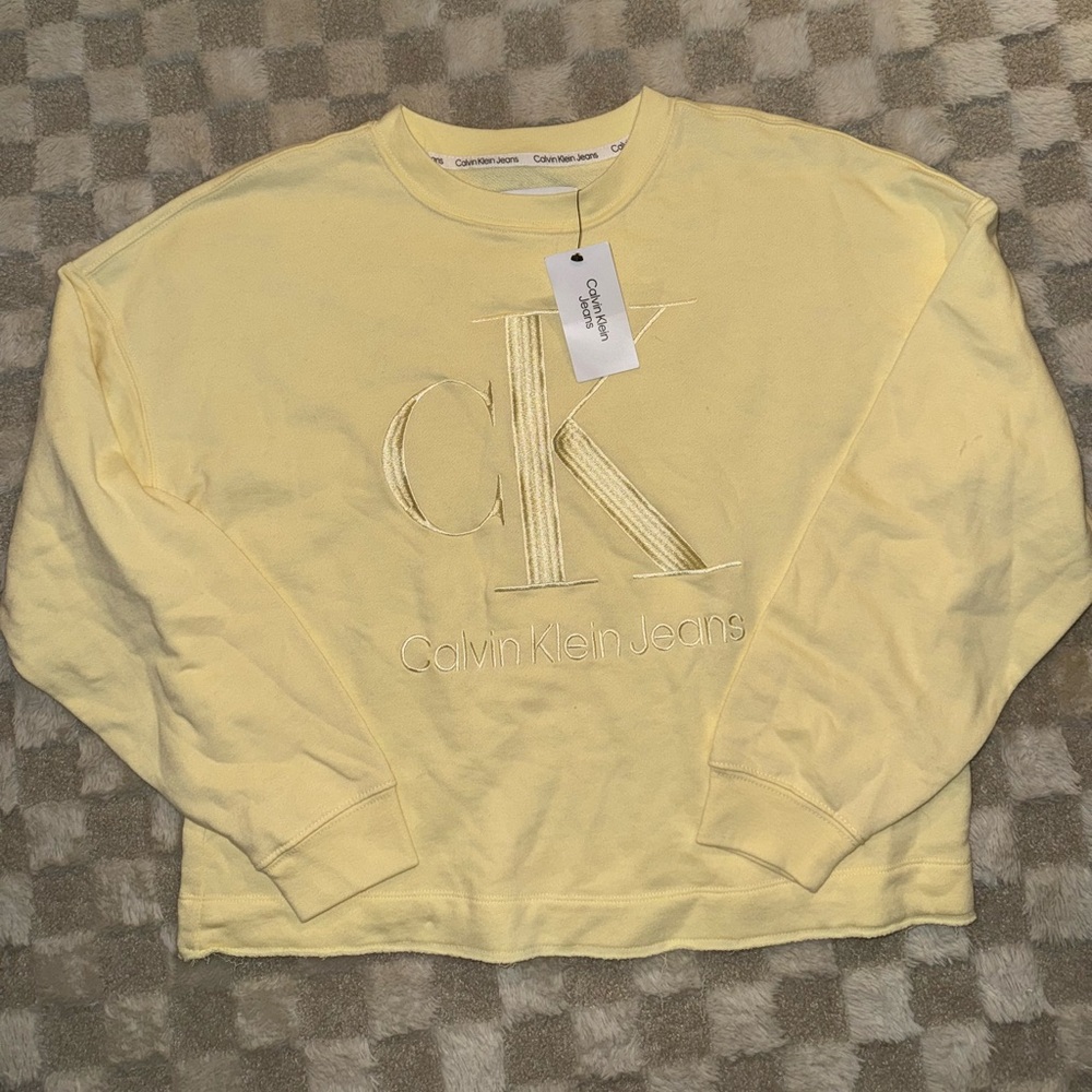 Calvin Klein womens Yellow Sweater New